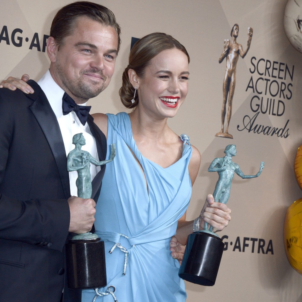 Leonardo DiCaprio y Brie Larson son los máximos ganadores de los SAG