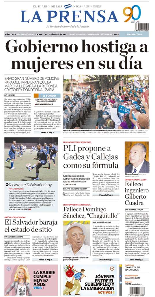 Portada LA PRENSA 9/3/2016