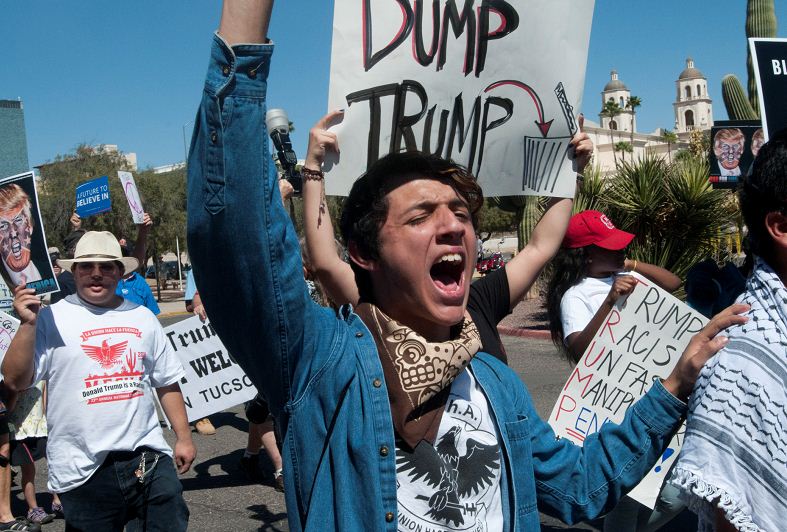 Protesta contra Donald Trump por su racismo e intolerancia