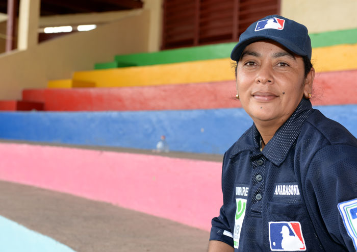 Sheyla Báez en el estadio de Juigalpa. LA PRENSA/Uriel Molina.
