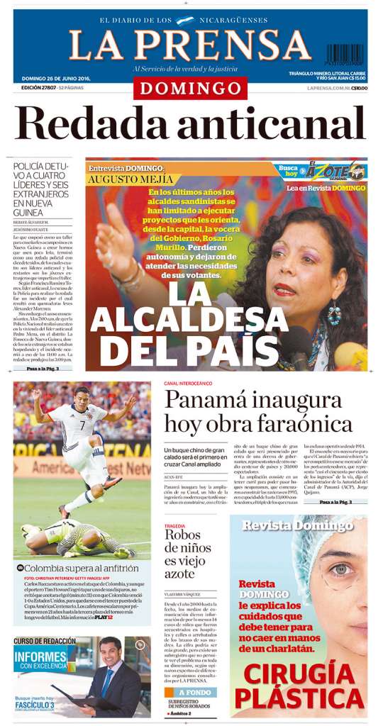 Portada LA PRENSA – 26.06.2016
