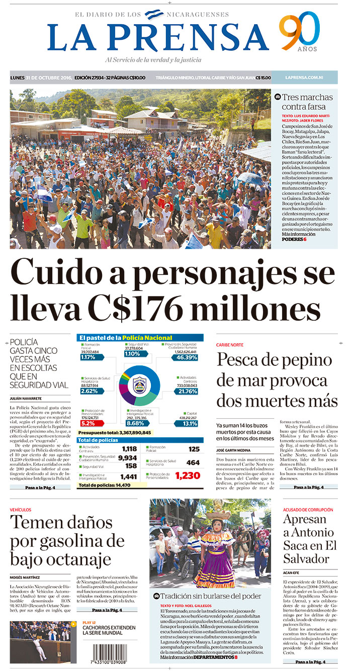 Portada LA PRENSA – 31.10.2016