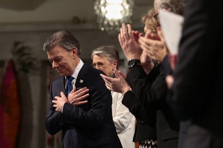 Juan Manuel Santos, Nobel de la Paz, Santos